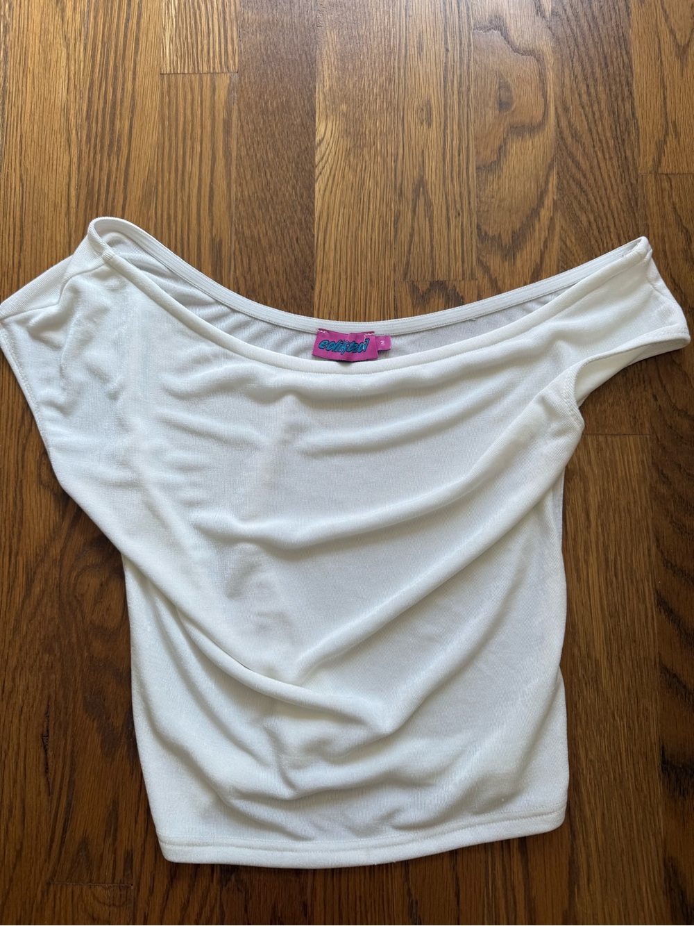 Edikted White Off-Shoulder Crop Top
